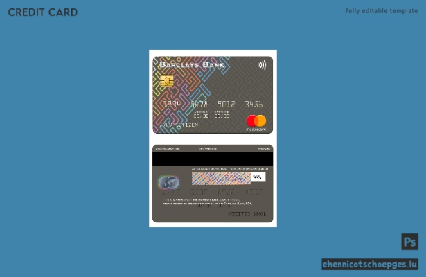 USA Barclays Bank Mastercard Beispielvorschau
